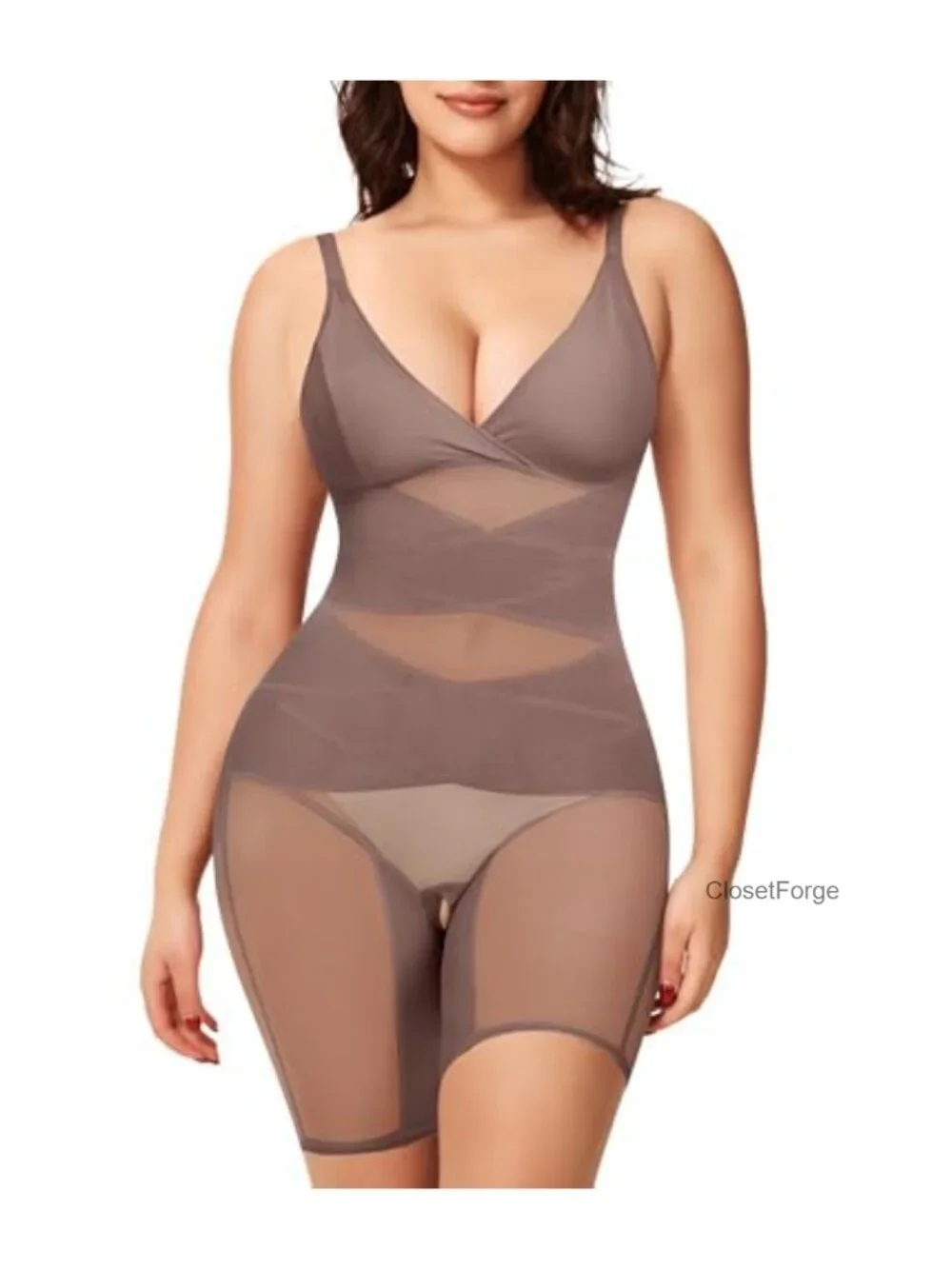 Women's Tummy Control Shapewear Bodysuit with Built in Bra, Butt Lifter,